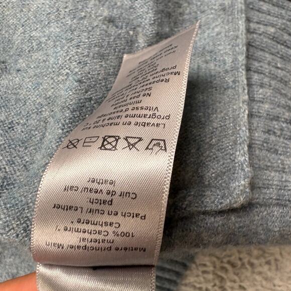 Zadig & Voltaire Cashmere Sweater Womens Small Blue Cassy Star Patch Zip Hoodie - Picture 8 of 16